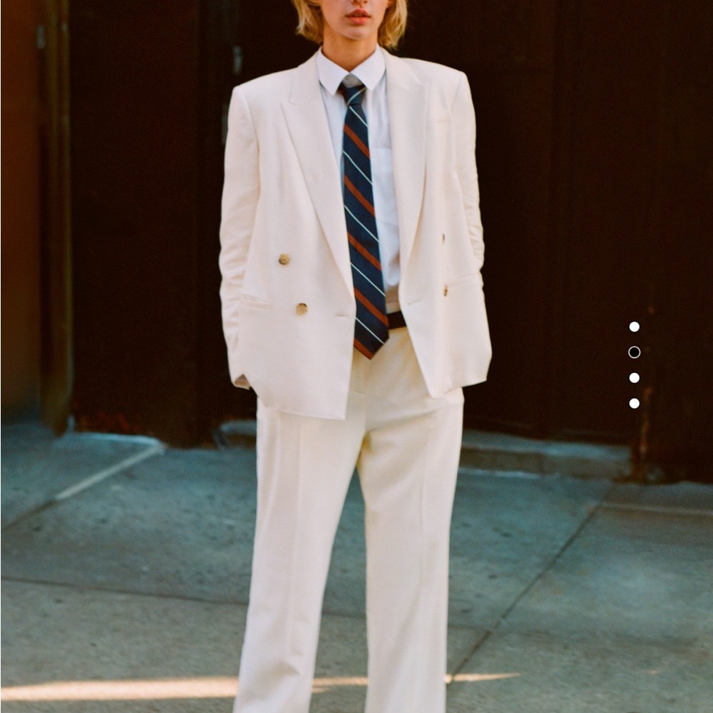 NWT J.Crew Navy Blue Relaxed Double-breasted Twill Blazer 00